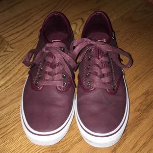 Women’s Burgundy Leather Vans size 8.5
